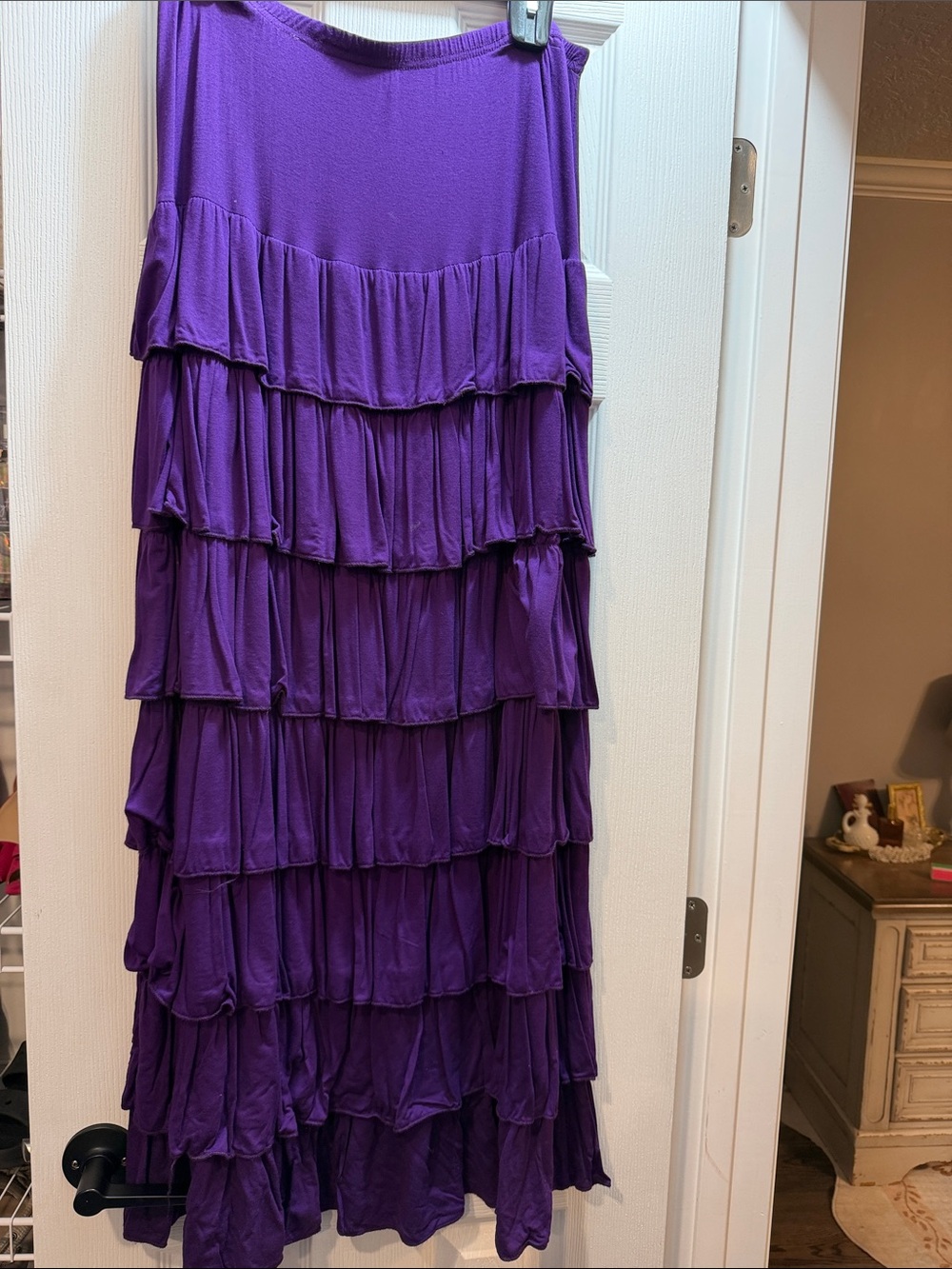 Purple Tiered Ruffle Maxi Skirt - Picture 1 of 2